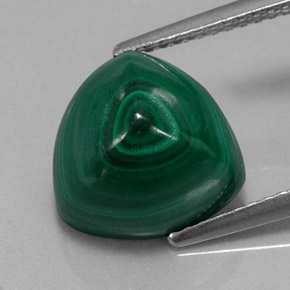 Malachite vert naturelle trillion, 7,48 ct, opaque