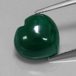 Malachite vert naturelle forme de coeur, 8,58 ct, opaque