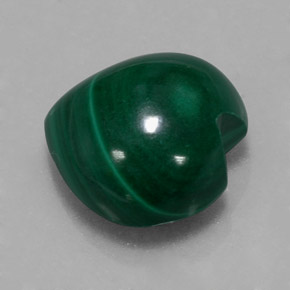 Malachite vert naturelle forme de coeur, 6,51 ct, opaque