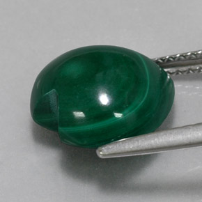 Malachite vert naturelle forme de coeur, 6,51 ct, opaque