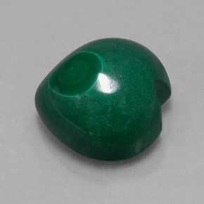 Malachite vert naturelle forme de coeur, 7,11 ct, opaque