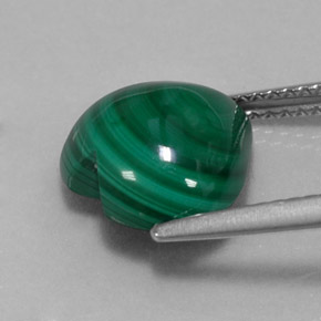 Malachite vert naturelle forme de coeur, 5,54 ct, opaque