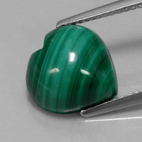 Malachite vert naturelle forme de coeur, 6,03 ct, opaque