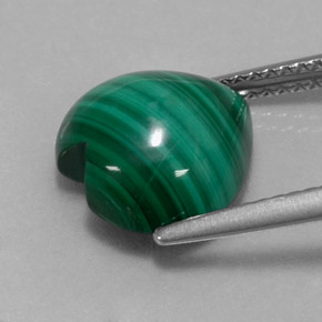 Malachite vert naturelle forme de coeur, 6,03 ct, opaque