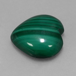 Malachite vert naturelle forme de coeur, 5,95 ct, opaque
