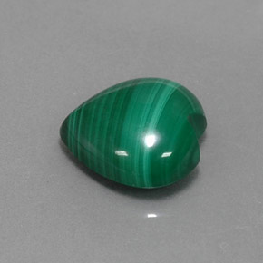 Malachite vert naturelle forme de coeur, 4,91 ct, opaque