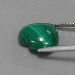 Malachite vert naturelle forme de coeur, 4,91 ct, opaque