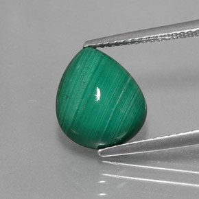 Malachite Vert multicolore naturelle En forme de poire, 6.39 ct, Opaque