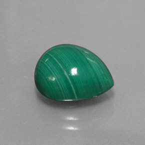 Malachite Vert multicolore naturelle En forme de poire, 6.39 ct, Opaque