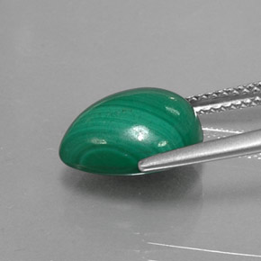Malachite Vert multicolore naturelle En forme de poire, 6.39 ct, Opaque