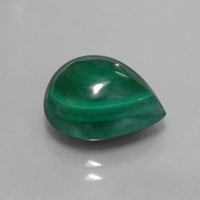 Malachite vert naturelle en forme de poire, 8,16 ct, opaque