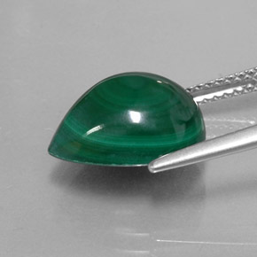 Malachite vert naturelle en forme de poire, 8,16 ct, opaque