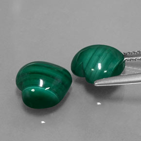 Achetez naturel ct vert malachite gems, forme de coeur, en provenance congo chez gemselect. en stock, livraison internationale!