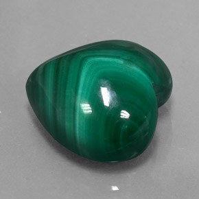 Malachite vert naturelle forme de coeur, 11,69 ct, opaque