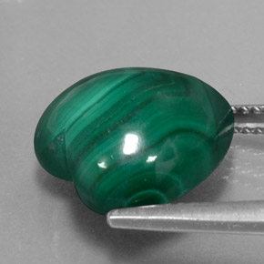 Malachite vert naturelle forme de coeur, 11,69 ct, opaque