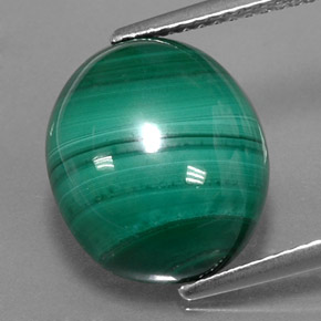 Malachite vert naturelle coupe ovale, 10,31 ct, opaque