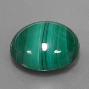 Malachite vert naturelle coupe ovale, 10,31 ct, opaque