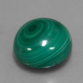 Malachite vert naturelle coupe roude, 15,44 ct, opaque