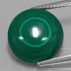 Malachite vert naturelle coupe roude, 11,74 ct, opaque