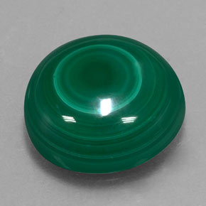 Malachite vert naturelle coupe roude, 11,74 ct, opaque