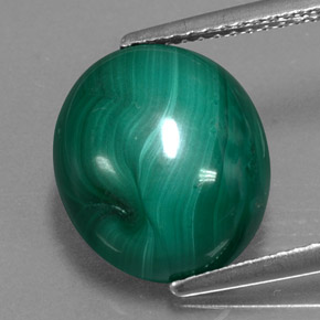 Malachite vert naturelle coupe ovale, 8,54 ct, opaque