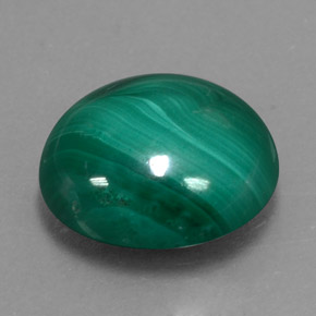 Malachite vert naturelle coupe ovale, 8,54 ct, opaque