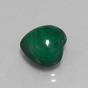 Malachite vert naturelle forme de coeur, 7,65 ct, opaque