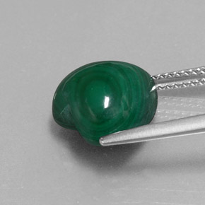 Malachite vert naturelle forme de coeur, 7,65 ct, opaque