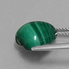 Malachite vert naturelle forme de coeur, 7,34 ct, opaque