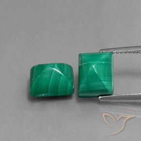 9.32ctw Naturel Vert Malachite, Baquette, Opaque