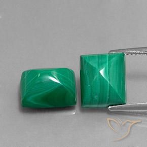 13.50ctw Naturel Vert Malachite, Baquette, Opaque