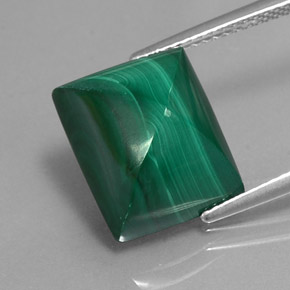Malachite vert naturelle baguette, 12,49 ct, opaque