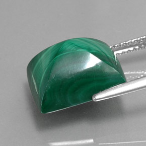 Malachite vert naturelle baguette, 12,49 ct, opaque