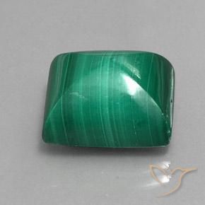 Malachite Vert moyen naturelle Baquette, 13.55 ct, Opaque