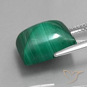 Malachite Vert moyen naturelle Baquette, 13.55 ct, Opaque