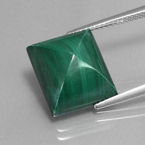Malachite Vert moyen naturelle Baquette, 14.27 ct, Opaque