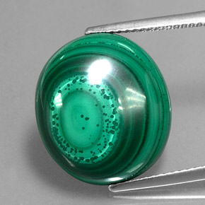 Malachite vert naturelle coupe ovale, 17,83 ct, opaque