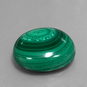 Malachite vert naturelle coupe ovale, 17,83 ct, opaque