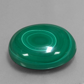 Malachite vert naturelle coupe ovale, 24,67 ct, opaque