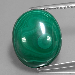 Malachite vert naturelle coupe ovale, 21,79 ct, opaque