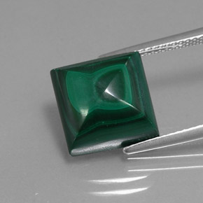 Malachite vert naturelle carré, 10,66 ct, opaque