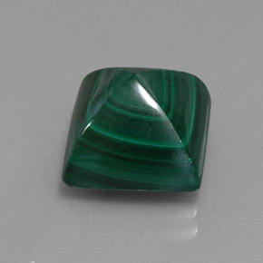 Malachite vert naturelle carré, 10,81 ct, opaque