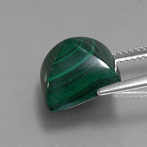 Malachite vert naturelle carré, 10,81 ct, opaque