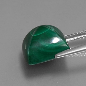 Malachite vert naturelle carré, 10,70 ct, opaque