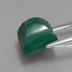 Malachite vert naturelle carré, 10,39 ct, opaque