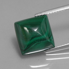 Malachite vert naturelle carré, 10,03 ct, opaque