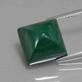 Malachite vert naturelle carré, 10,59 ct, opaque