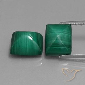 13.53ctw Naturel Vert Malachite, Baquette, Opaque