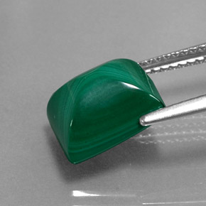 Malachite vert naturelle baguette, 5,66 ct, opaque