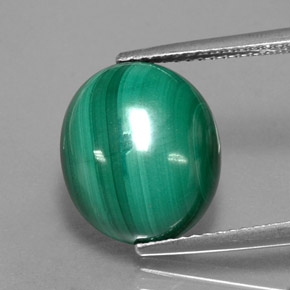 Malachite Vert multicolore naturelle Coupe ovale, 9.21 ct, Opaque